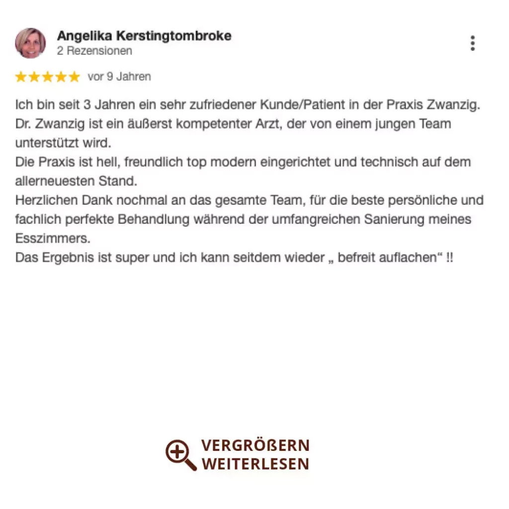 Dr. Zwanzig Bielefeld Zahnarzt Bewertung Rezension