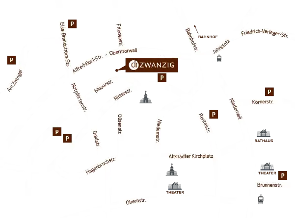 Wegbeschreibung Zahnarzt Zwanzig in Bielefeld